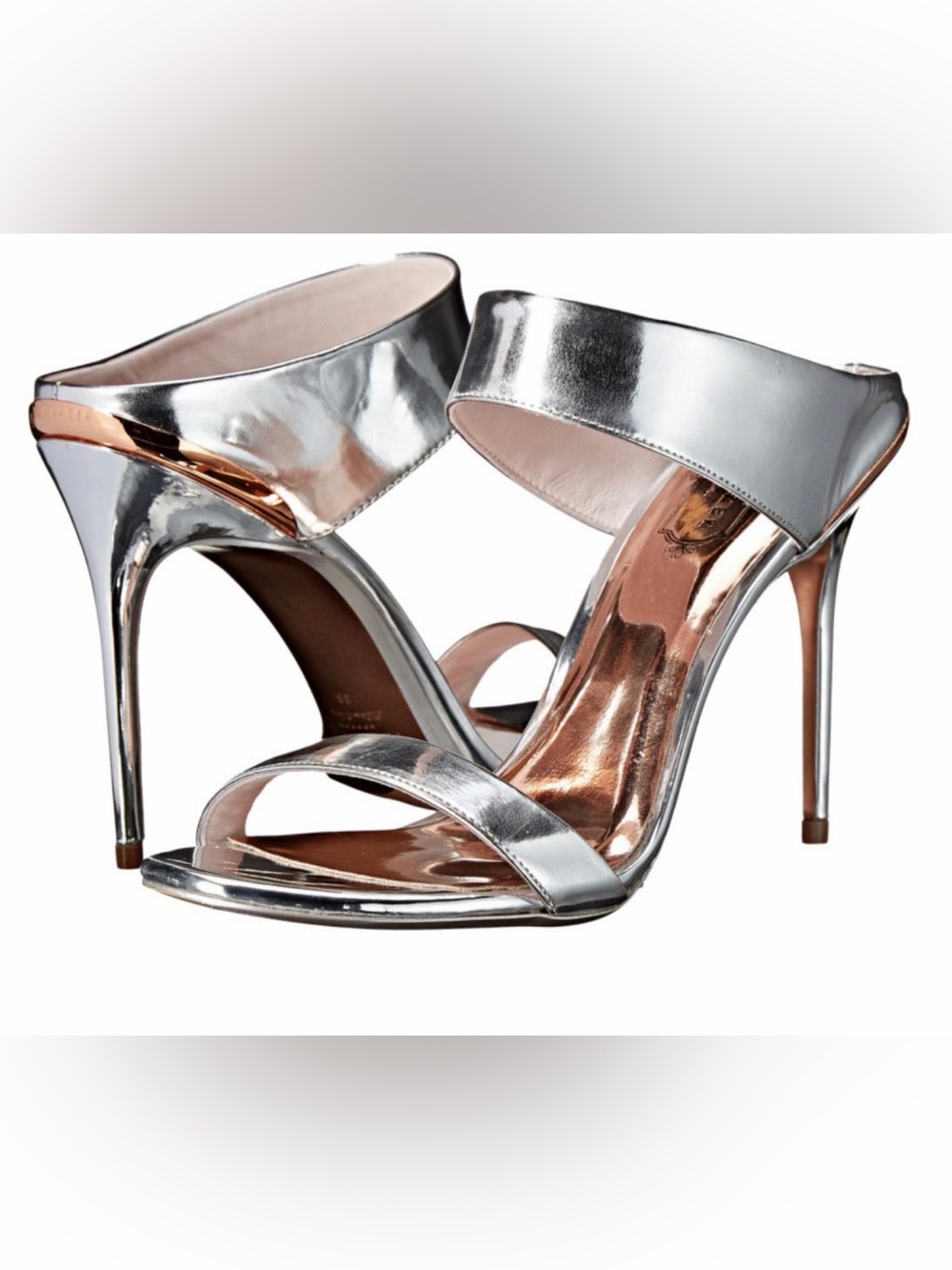 Ted Baker Chablise Metallic DoubleStrap Heels